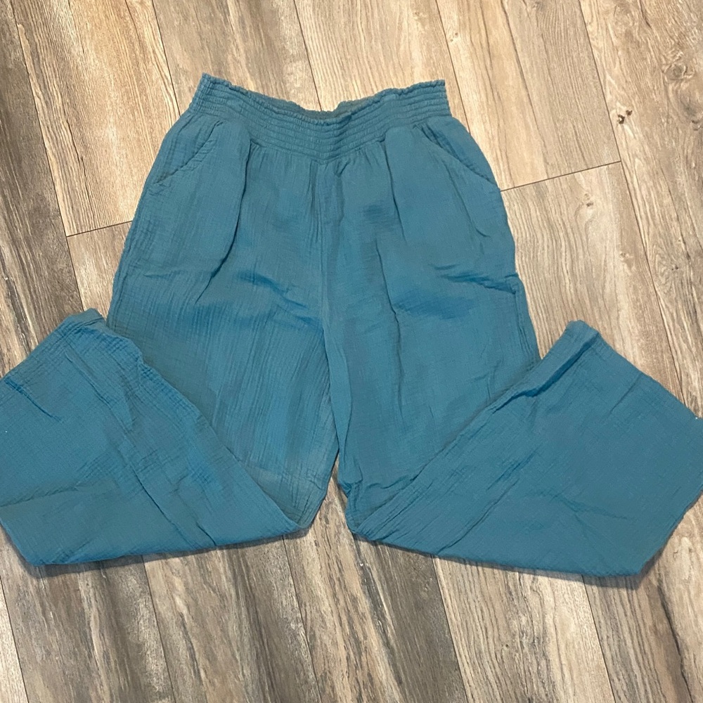 Casual Teal Trousers 100%Cotton